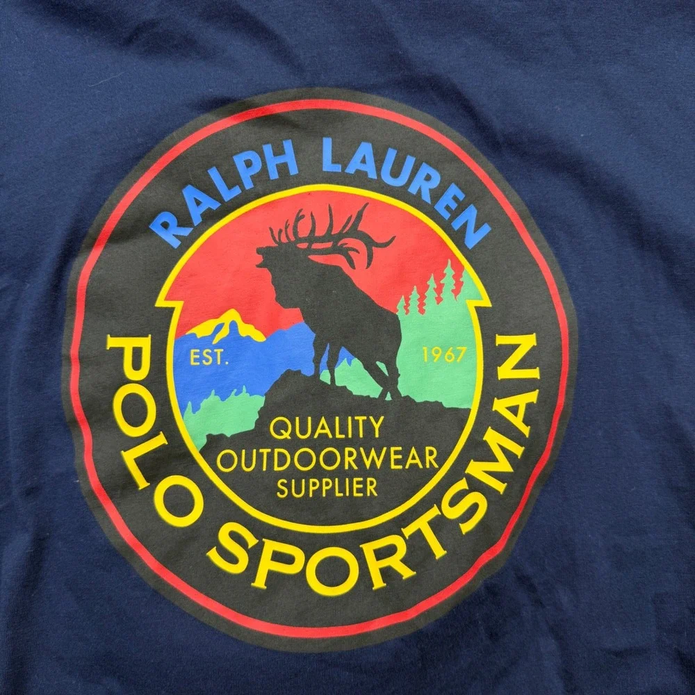 Polo Ralph Lauren Hoodie Mens M Polo Sportsman Graphic Long Sleeve T-Shirt